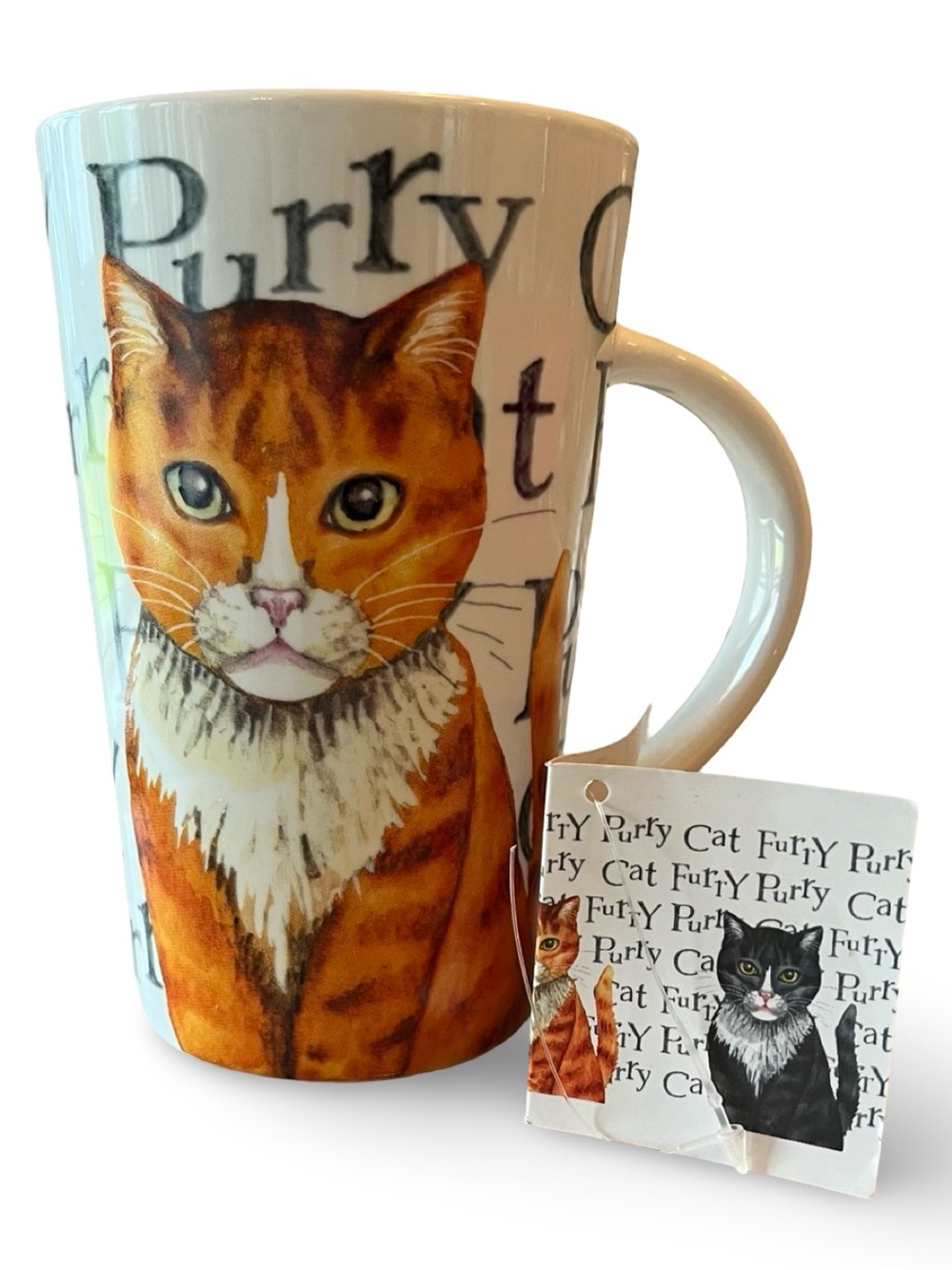 Vintage “Furry Purry Orange Tabby Cat” Fine China Mug by Kent Pottery